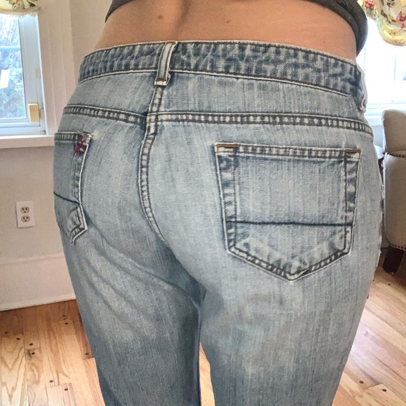 Vintage Bartack faded button fly blue jeans - Picture 2 of 11